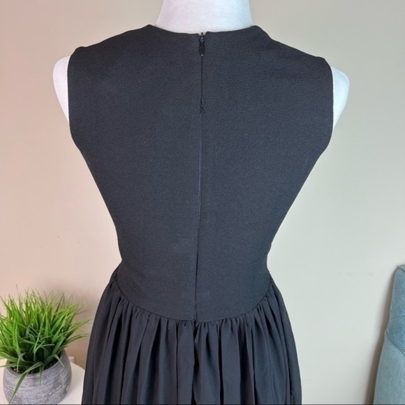 DRESS THE POPULATION 'PATRICIA' ILLUSIONS CHIFFON ROMANTIC BLACK MAXI DRESS sz S - Picture 12 of 16